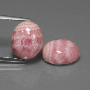 Gemas de rodocrosita multicolor natural de 12,23 ct, corte óvalo, opaco