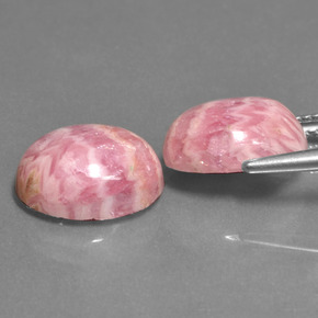 Rodocrosita multicolor natural de 12,39 ct, corte óvalo, opaco