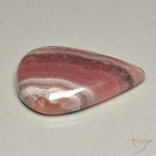 Rodocrosita Multicolor natural de 44.70 ct, En forma de pera, Translúcido