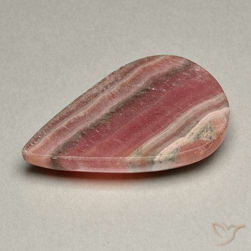 Rodocrosita Multicolor natural de 44.70 ct, En forma de pera, Translúcido