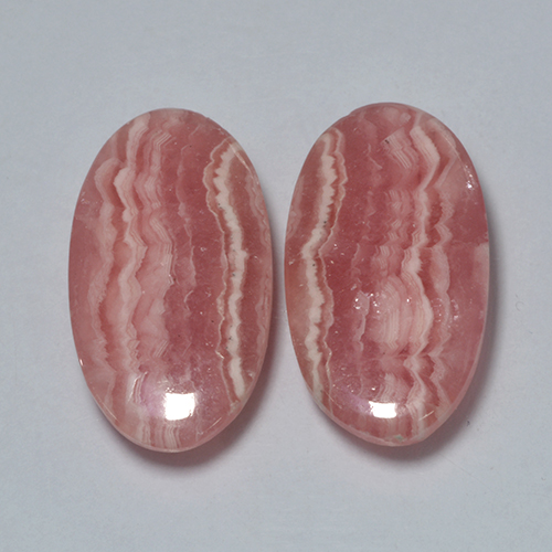 Gemas de rodocrosita multicolor natural de 17,81 ct, corte óvalo, translúcido
