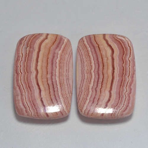 Gemas de rodocrosita multicolor natural de 27,09 ct, corte cojín, opaco