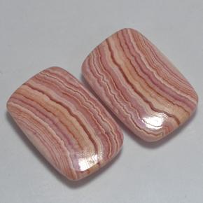 Gemas de rodocrosita multicolor natural de 27,09 ct, corte cojín, opaco