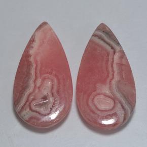 Gemas de rodocrosita multicolor natural de 29,04 ct, en forma de pera, translúcido