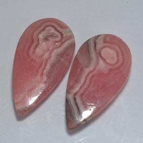 Gemas de rodocrosita multicolor natural de 29,04 ct, en forma de pera, translúcido