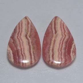 Gemas de rodocrosita multicolor natural de 30,41 ct, en forma de pera, translúcido