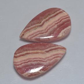 Gemas de rodocrosita multicolor natural de 30,41 ct, en forma de pera, translúcido
