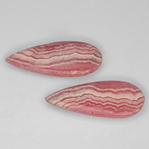 Gemas de Rodocrosita Multicolor natural de 21.46 ct, En forma de pera, Translúcido