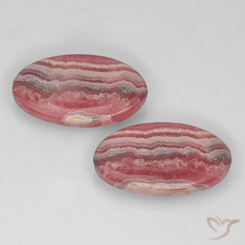 Gemas de rodocrosita multicolor natural de 22,29 ct, corte óvalo, translúcido