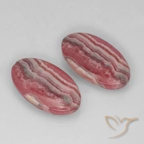 Gemas de rodocrosita multicolor natural de 22,29 ct, corte óvalo, translúcido