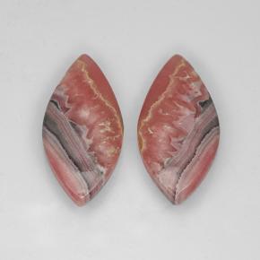 Gemas de Rodocrosita Multicolor natural de 25.42 ct, Marquesa, Translúcido