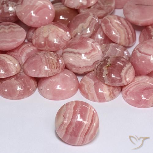 Rodocrosita multicolor natural de 6,39 ct, corte redondo, translúcido