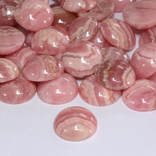 Rodocrosita multicolor natural de 6,39 ct, corte redondo, translúcido