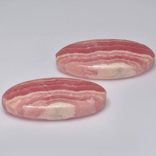 Gemas de Rodocrosita Multicolor natural de 32.18 ct, Corte Óvalo, Translúcido