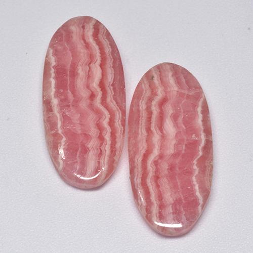 Gemas de rodocrosita multicolor natural de 21,35 ct, corte óvalo, translúcido