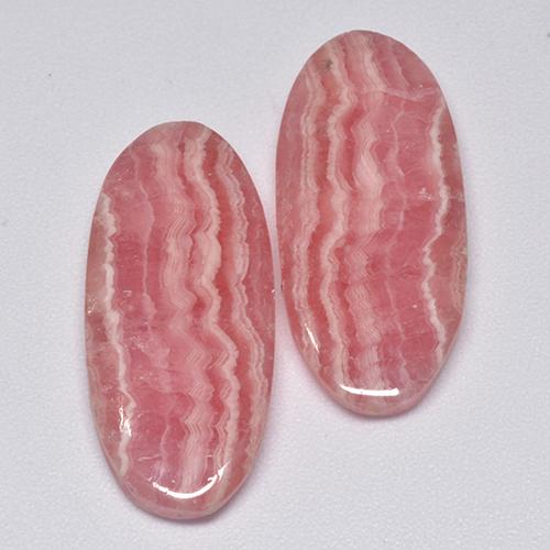 Gemas de rodocrosita multicolor natural de 21,35 ct, corte óvalo, translúcido