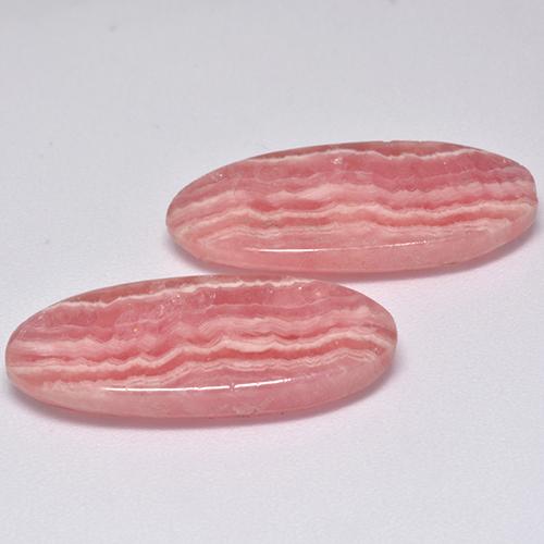 Gemas de rodocrosita multicolor natural de 21,35 ct, corte óvalo, translúcido