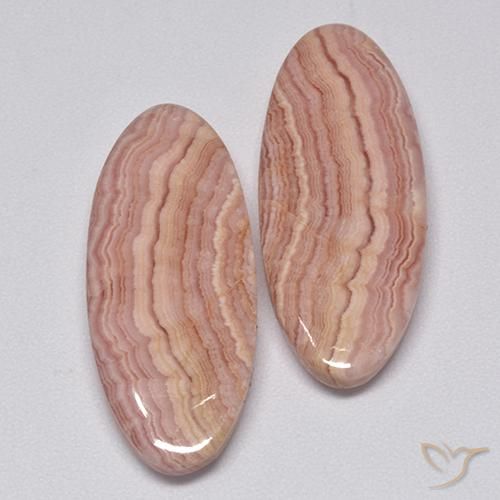 Gemas de Rodocrosita Multicolor natural de 26.79 ct, Ovalada, Opaco