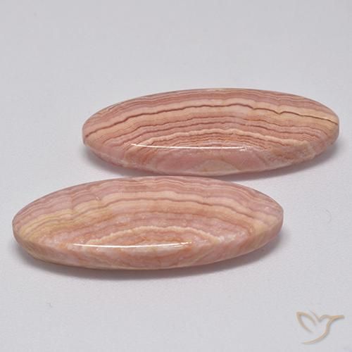 Gemas de Rodocrosita Multicolor natural de 26.79 ct, Ovalada, Opaco