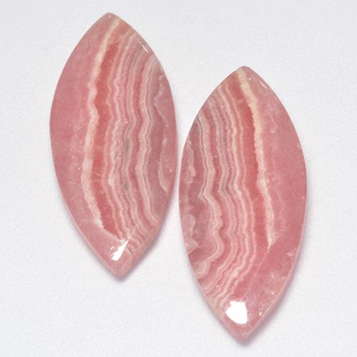 Gemas de Rodocrosita Multicolor natural de 17.04 ct, Marquesa, Translúcido