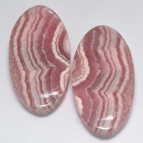 Gemas de rodocrosita multicolor natural de 27,67 ct, corte óvalo, translúcido