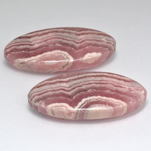 Gemas de rodocrosita multicolor natural de 27,67 ct, corte óvalo, translúcido