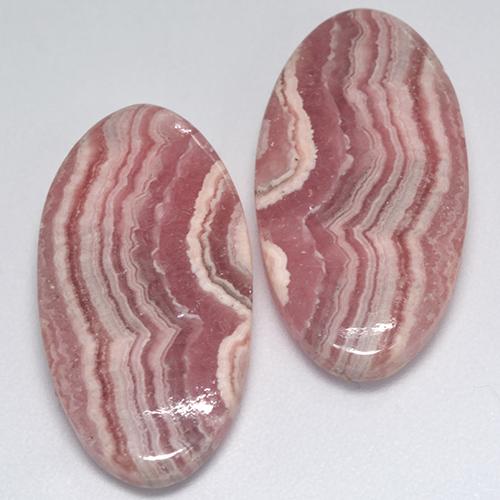 Gemas de rodocrosita multicolor natural de 27,67 ct, corte óvalo, translúcido