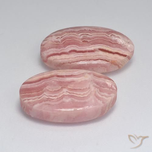 Gemas de rodocrosita multicolor natural de 18,48 ct, corte óvalo, translúcido