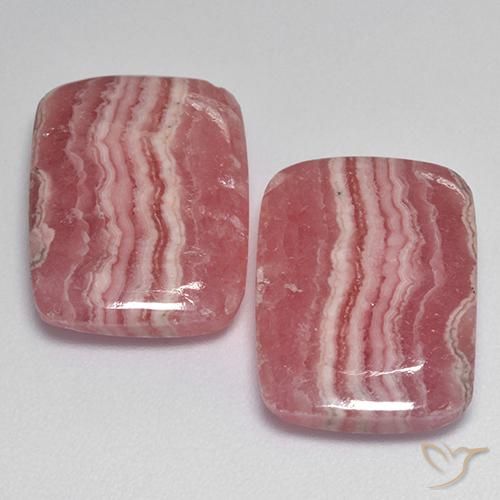 Gemas de rodocrosita multicolor natural de 26,70 ct, corte cojín, translúcido