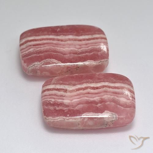 Gemas de rodocrosita multicolor natural de 26,70 ct, corte cojín, translúcido