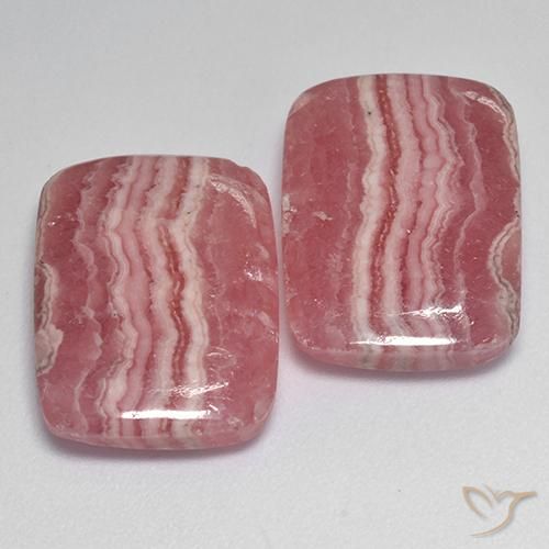 Gemas de rodocrosita multicolor natural de 26,70 ct, corte cojín, translúcido