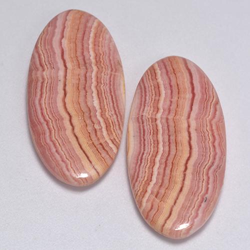 Gemas de rodocrosita multicolor natural de 24,12 ct, corte óvalo, translúcido