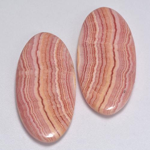Gemas de rodocrosita multicolor natural de 24,12 ct, corte óvalo, translúcido