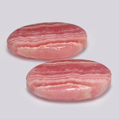 Gemas de rodocrosita rosa natural de 16,14 ct, corte óvalo, translúcido