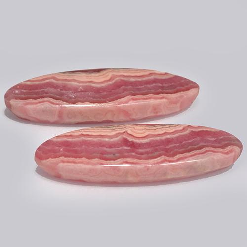 Gemas de Rodocrosita Multicolor natural de 24.07 ct, Corte Óvalo, Translúcido