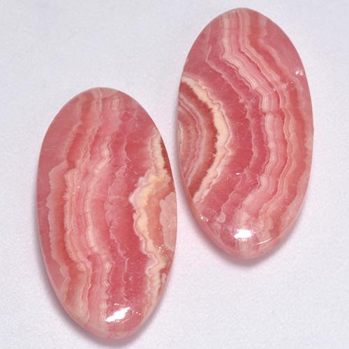 Gemas de rodocrosita multicolor natural de 18,99 ct, corte óvalo, translúcido