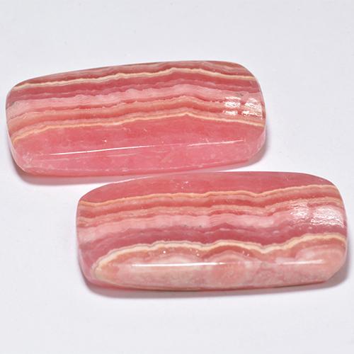 Gemas de rodocrosita multicolor natural de 57,98 ct, corte cojín, translúcido