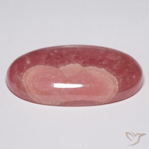 Rodocrosita multicolor natural de 57,65 ct, corte óvalo, translúcido