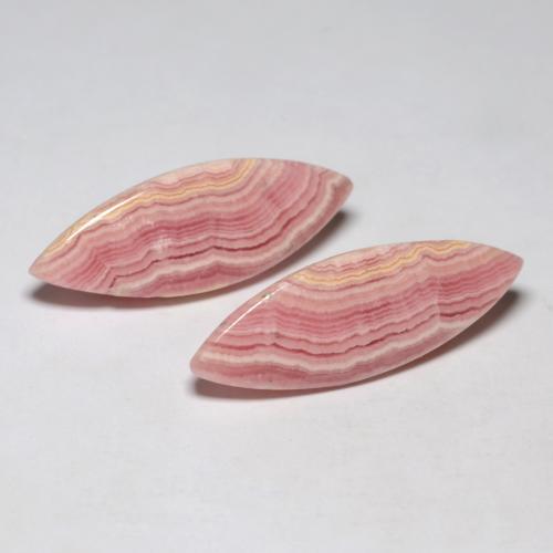 Gemas de Rodocrosita Multicolor natural de 19.61 ct, Marquesa, Translúcido