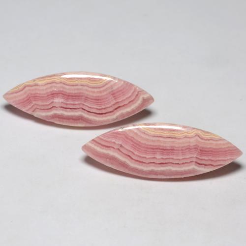 Gemas de Rodocrosita Multicolor natural de 19.61 ct, Marquesa, Translúcido