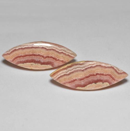 Gemas de rodocrosita multicolor natural de 17,70 ct, marquesa, opaco