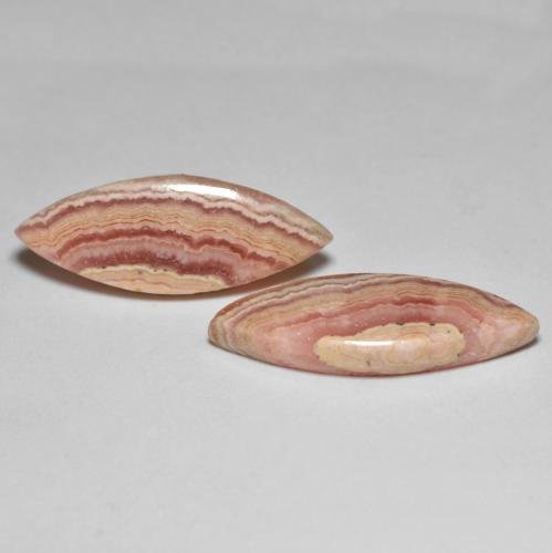 Gemas de rodocrosita multicolor natural de 17,70 ct, marquesa, opaco