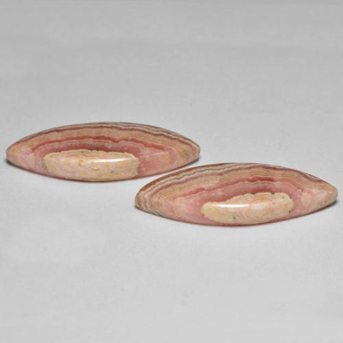 Gemas de rodocrosita multicolor natural de 17,70 ct, marquesa, opaco