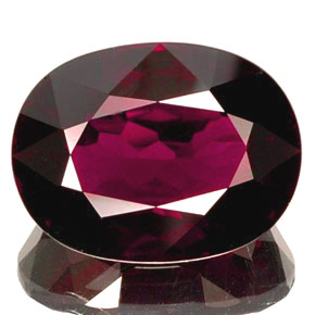 Granate rodolita rojo natural de 18,30 ct, corte óvalo, VVS