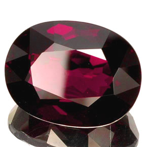 Granate rodolita rojo natural de 18,30 ct, corte óvalo, VVS