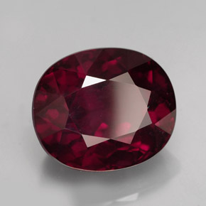 Granate rodolita rojo natural de 13,09 ct, corte óvalo, VS