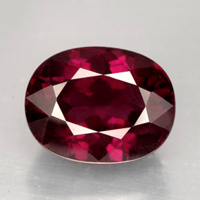 Granate rodolita rojo natural de 11,53 ct, corte óvalo, VVS-VS