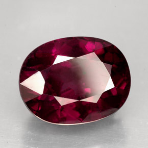 Granate rodolita rojo natural de 11,53 ct, corte óvalo, VVS-VS
