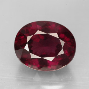 Granate rodolita rojo natural de 11,48 ct, corte óvalo, VVS-VS