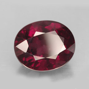 Granate rodolita rojo natural de 11,48 ct, corte óvalo, VVS-VS